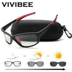 VIVIBEE Men Photochromic Sunglasses Polarized Golf Women Cycling UV400 Color Changing Black Sun Glasses Outdoor Sports Goggles