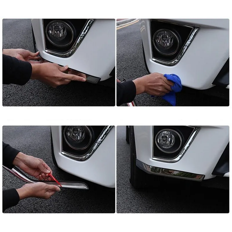 Tonlinker Front/Rear bumper Corner Cover sticker For TOYOTA Corolla Altis 2014-17 Car Styling 1PCS Stainless Steel Cover sticker