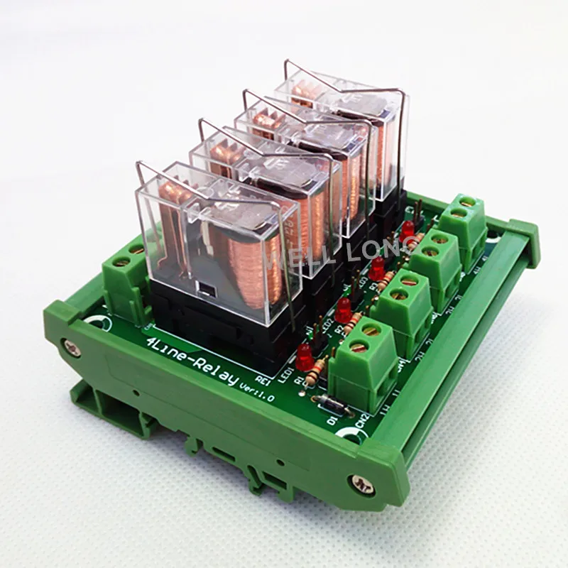 

4 Channels 1NO+ 1NC DIN Rail Mount 16A Power Relay Interface Module With G2R-1-E INPUT DC 12V PNP NPN Compatible