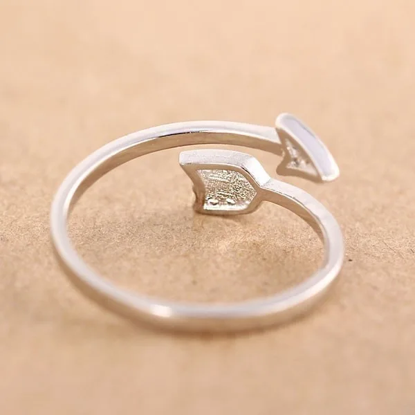 KNOCK high quality New Arrival Fashion Silver Plated Arrow crystal  for women Adjustable Engagement ring arrow women jewelry