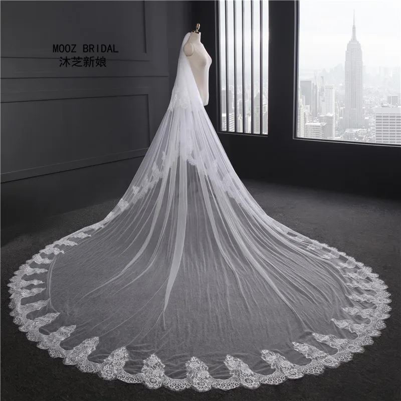 Generous Bridal Veils 3-M Widht 3.5 Meters Length Soft Tulle High Quality Luxury Veil Collection 2017 Vintage Wedding Veils Comb