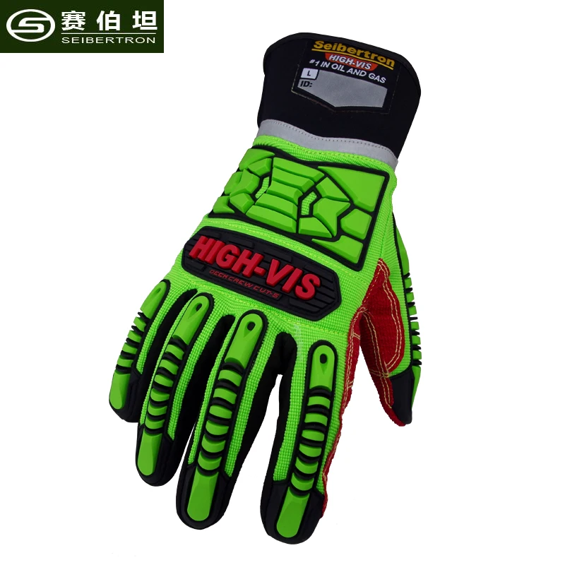 Seibertron HIGH-VIS HDC5 Level 5 Cut Resistant Deckhand Gloves High Performance Protection Impact Resistant Oil and Gas Safety