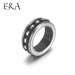 Stainless Steel Dot Ring Bead 6mm Large Hole Spacer for Jewelry Bracelet Making Metal Beads DIY Supplies Parts