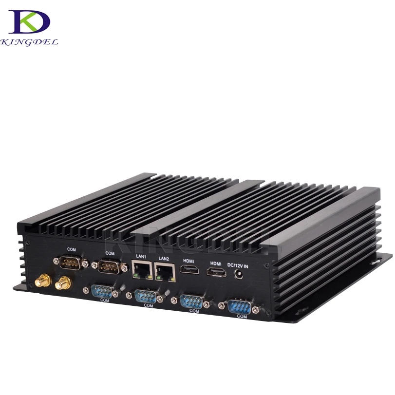 Best Selling Fanless Industriële Desktop Pc, Intel Core I5 4200U Dual Core,Dual Hdmi Lan, 6 Com Rs232, Usb 3.0,Embedded Mini Pc