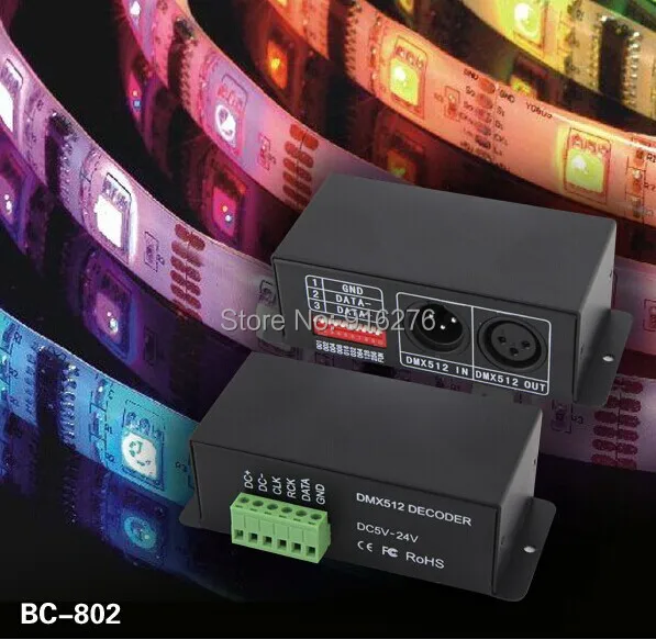 BC-802-2801 Led DMX DECODER DMX512 Decoder DC5-24V Drive IC WS2801 WS2803 Pixel led strip Module Full Color Controller