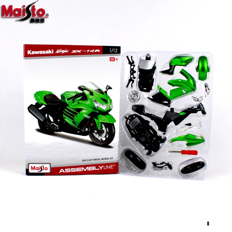 Maisto Brand new 1:12 Kawasaki H2R Assemble DIY racing motorcycle simulation alloy motorcycle model collection toy car gift