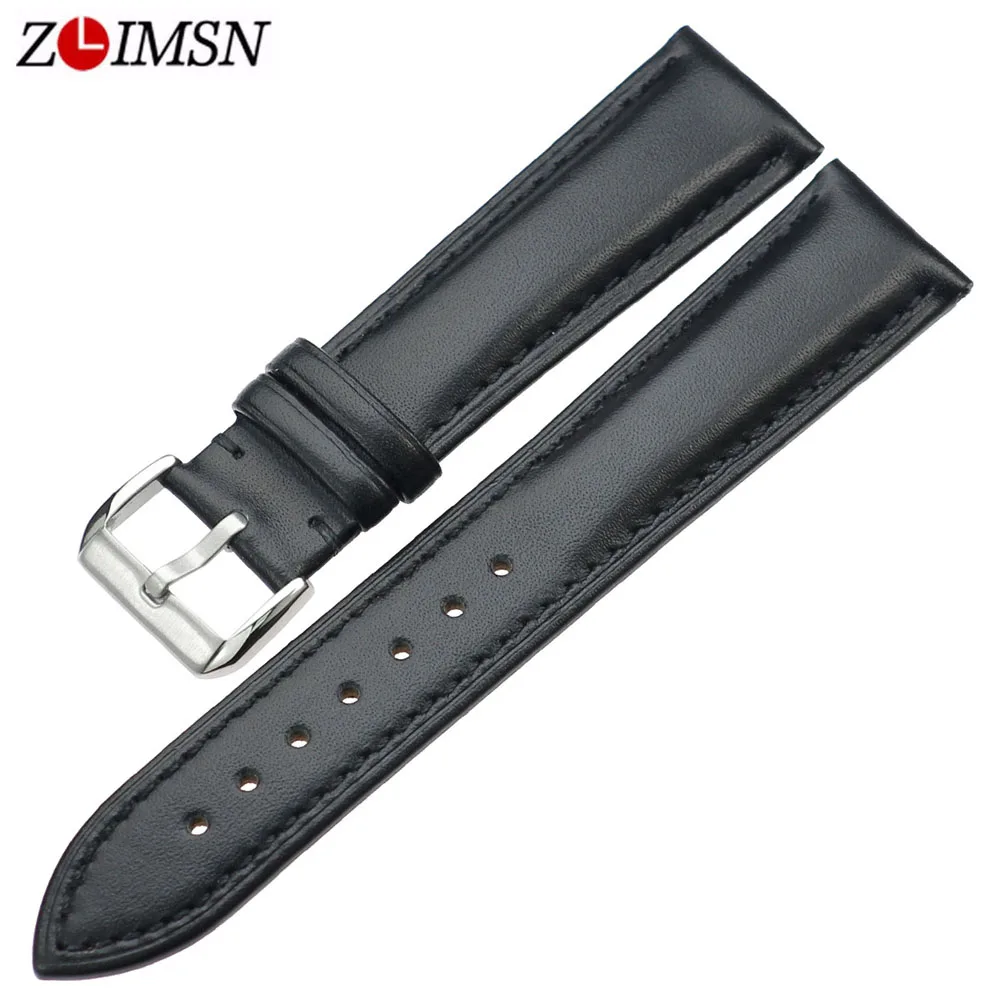 

ZLIMSN 2018 Black Leather High-Quality Quick Installation Strap 18mm-24mm Comfortable Men's Ladies Watch Band