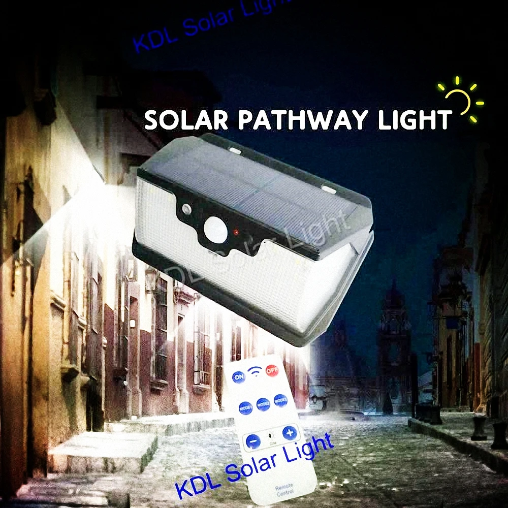 55 LED 900lm Solar Light remote control radar smart  3 side lighting indoor  switch lamps IP  camp street wall lamp yard ca