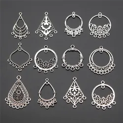 10pcs Earring Connector Charms Findings Antique Silver Color Earring Charms Connector Jewelry Accessories