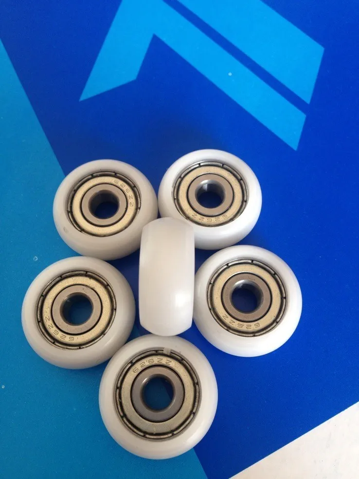 

high quality inside 626zz bearing outside Polyformaldehyde(POM) Material pulley total size 6*24*7mm