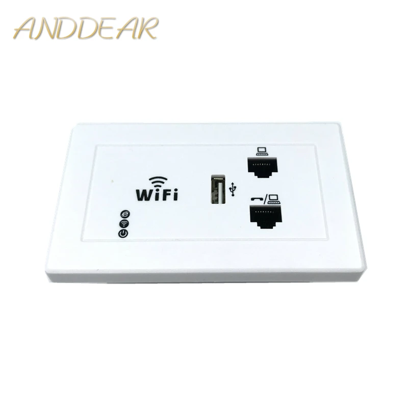 ANDDEAR White Wireless WiFi in Wall AP High Quality Hotel Rooms Wi-Fi Cover Mini Wall-mount AP Router Access Point