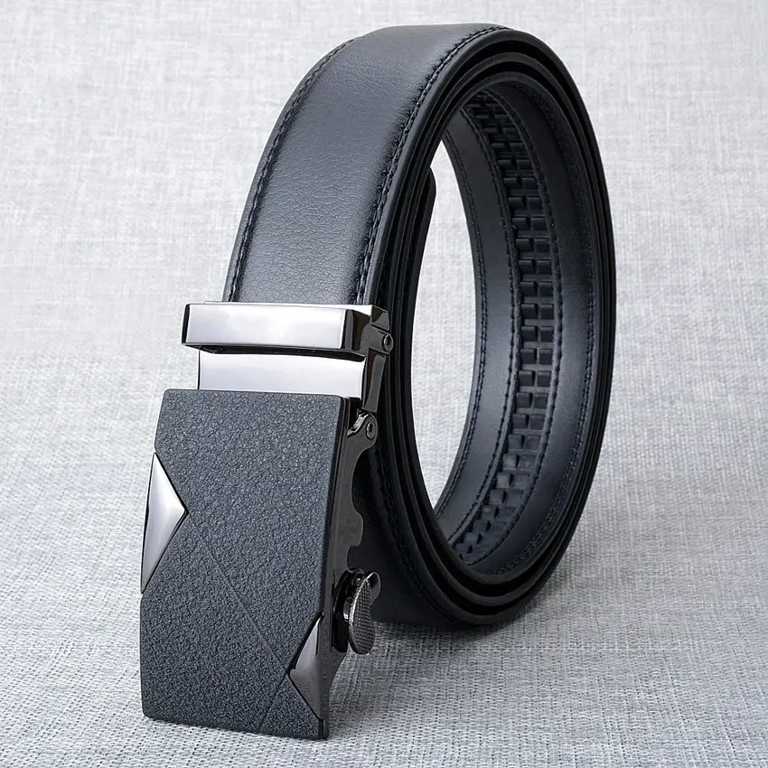 Promotion Price Hot Sell Brand Design Automatic Buckle Belt Men Genuine Leather Belt Luxury Men Belts Alloy Buckle Best As Gift