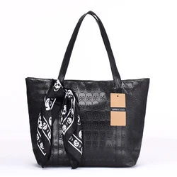 Annmouler Designer Women Handbag Ladies Pu Leather Bags Handbag Female Portable Shoulder Bag Skull Printed Handbags Hobos Tote