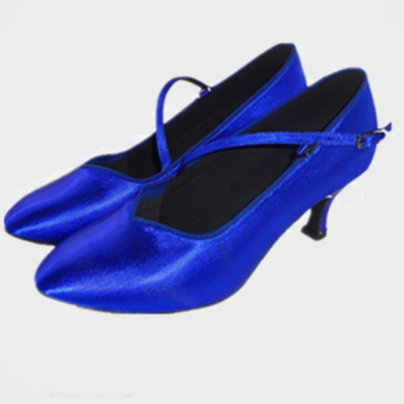 The Most Popular Latin Dance Shoes Wholesale Customization 30 Days Delivery Women Modern  Annalisa Series Ballroom Blue Satin