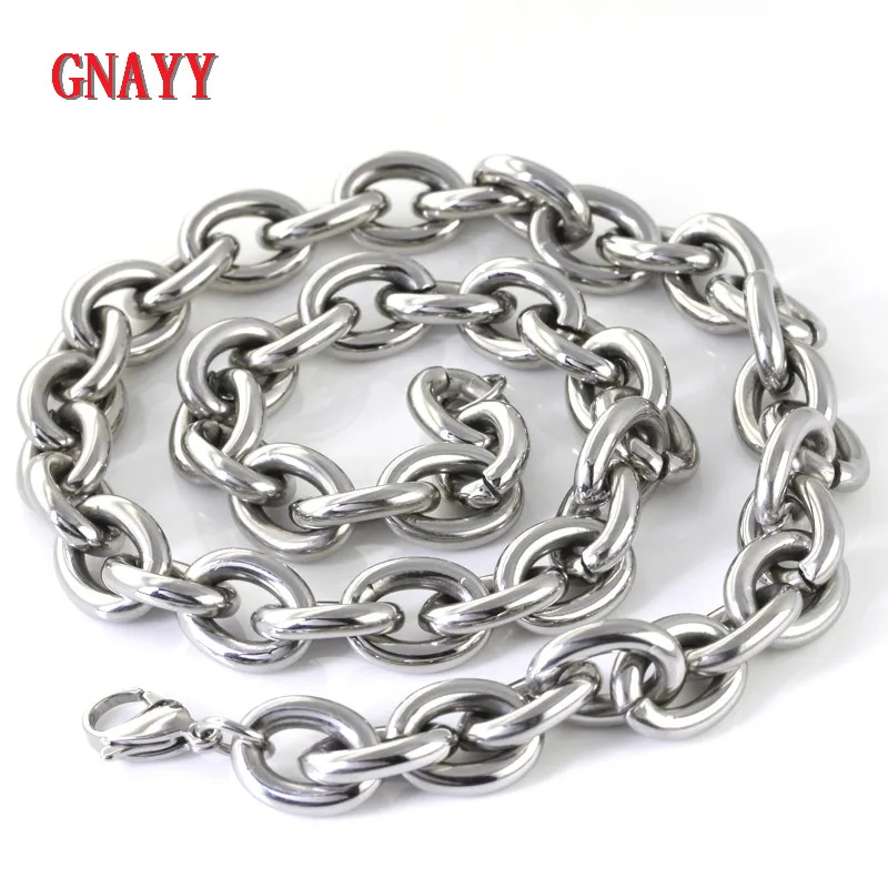 Stainless Steel Large huge 15mm heavy Oval Rolo chain Necklace bracelet 8 inch-40 inch