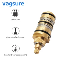 Brass Thermostatic Shower Cartridge Valve Cold & Hot Mixing Valve For Shower Mixer Tap  Shower Bath Thermostat Cartridge