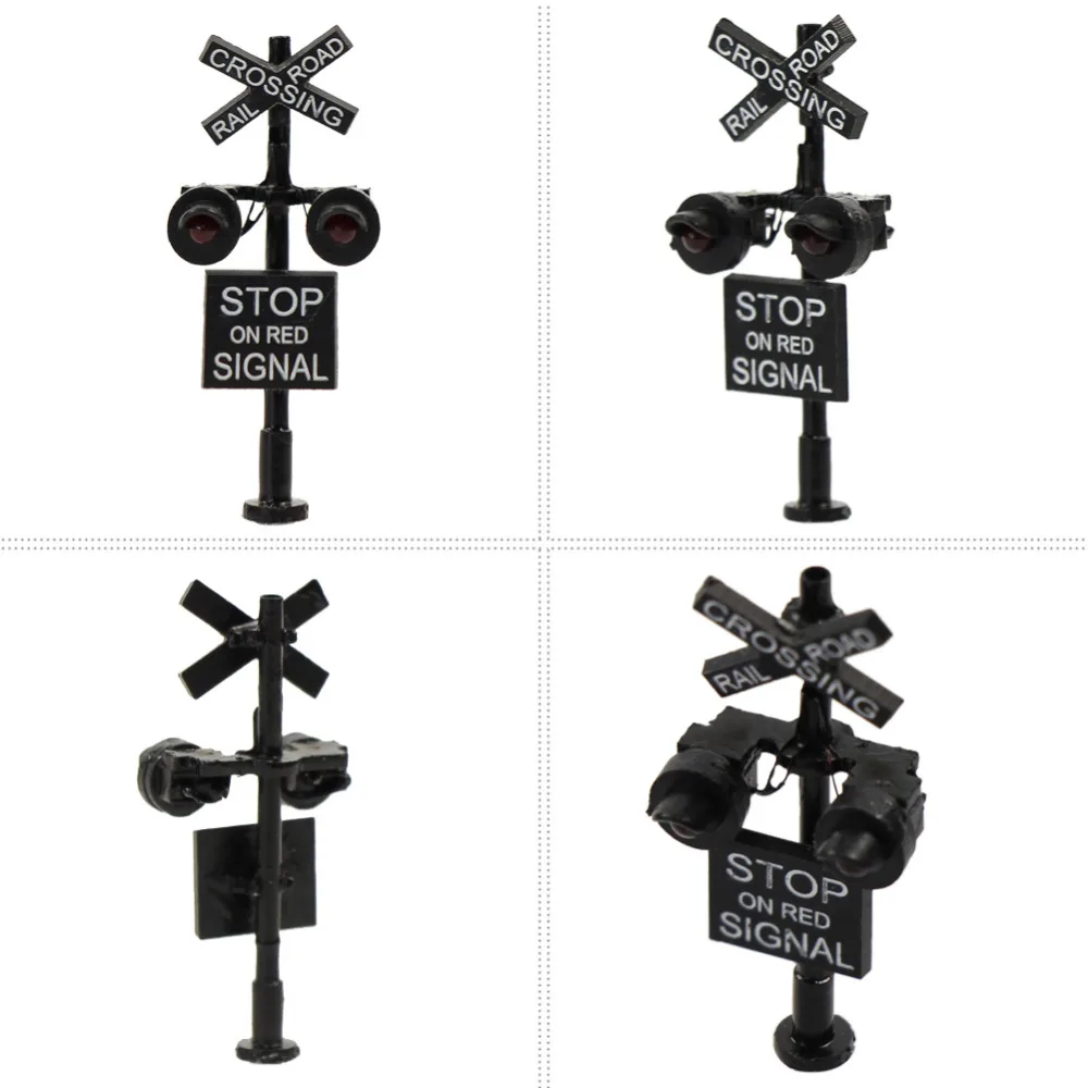 Evemodel 1 lot N Scale 1:160 Railroad Crossing Signal 2 LEDs made + Circuit Board Flasher