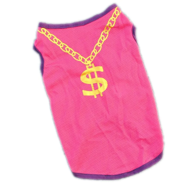 American Style Us Dollars Summer Mesh Dog Vests Pink Rose Black Shirt Dog Clothing Dog Clothes