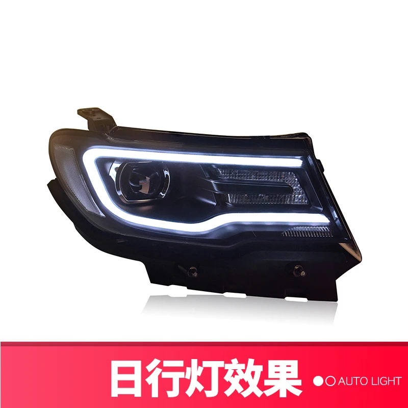 car styling For Jeep Guide headlights 2016-2019 For Jeep Guide LED light bar Q5 bi xenon lens LED Bulb U angel eyes projector