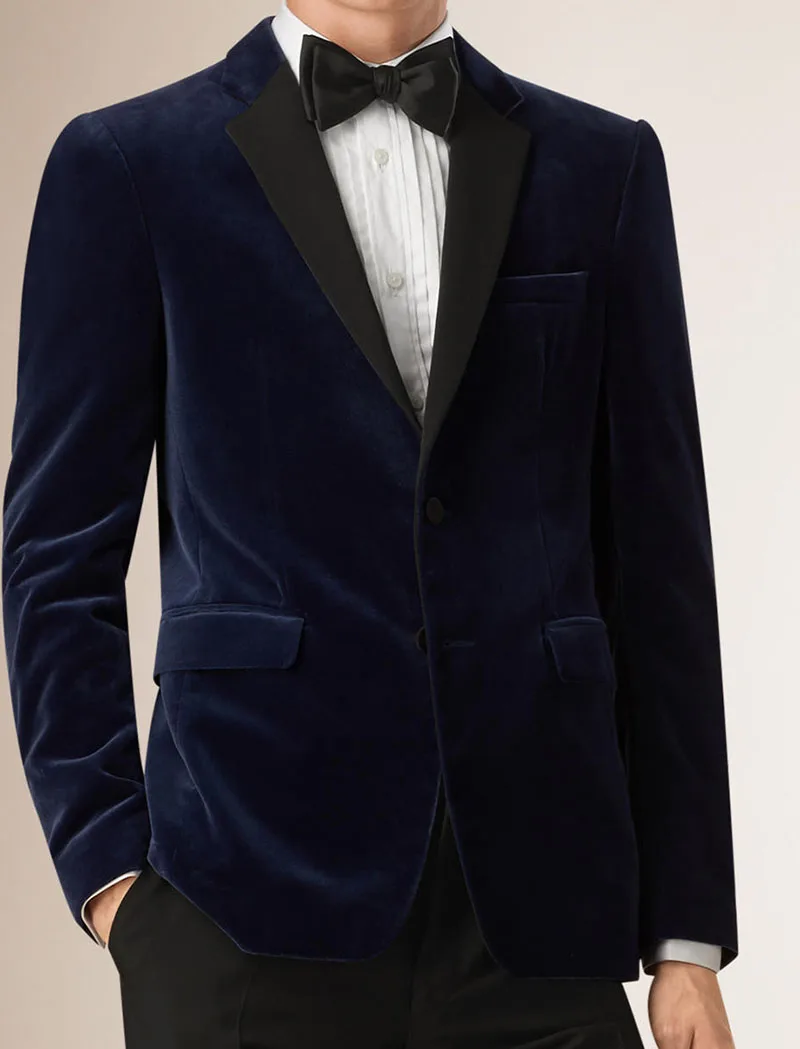 Mens Velvet Blazers Custom Made Slim Fit Navy Blue Velvet Blazer Men, Bespoke Velvet Blazers For Men,Mens Velvet Suit Jacket