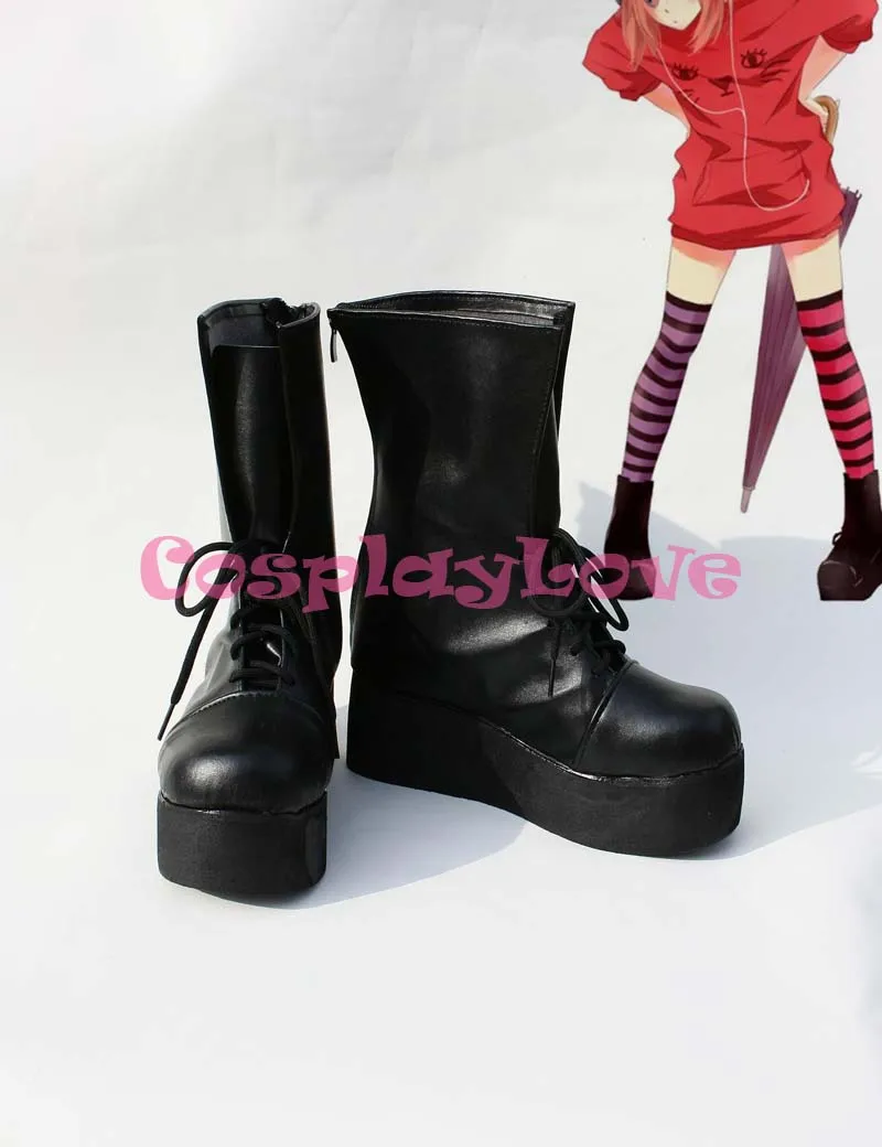 

GINTAMA Kagura Black Short Cosplay Shoes Boots Hand Made For Halloween Christmas Festival CosplayLove