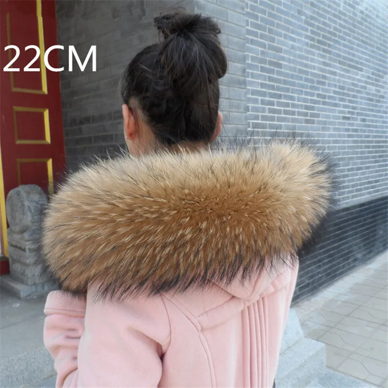 2024 new Woman real raccoon hair scarf woman 100% pure natural raccoon fur collar shawl warm winter fur collar scarf large