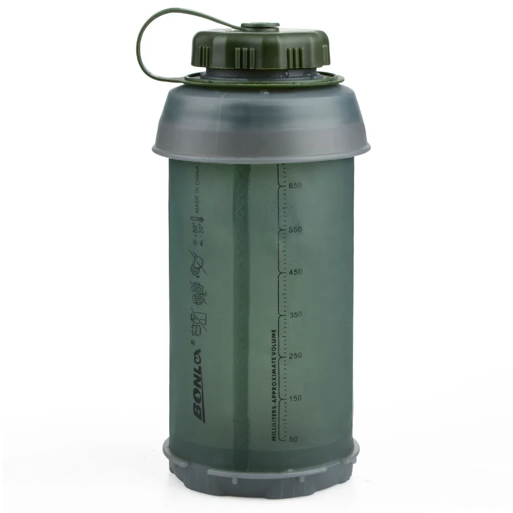 750ML Portable Outdoor Collapsible Sport TPU Soft Water Bottle Folding Kettle Water Bottle Camping Travel Running Bottle