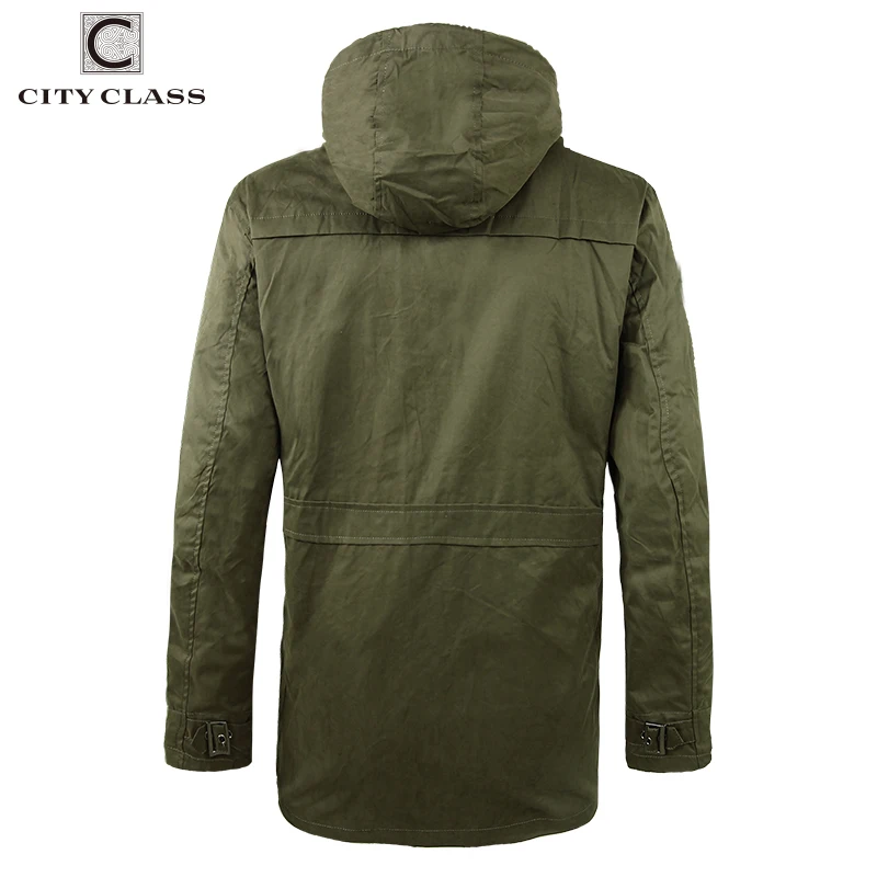 CITY CLASS Casual Mens Jacket 100% Washed Cotton Windbreakers Military Loose Multi-Colors Hooded Jackets Coats Hot Sale 3793