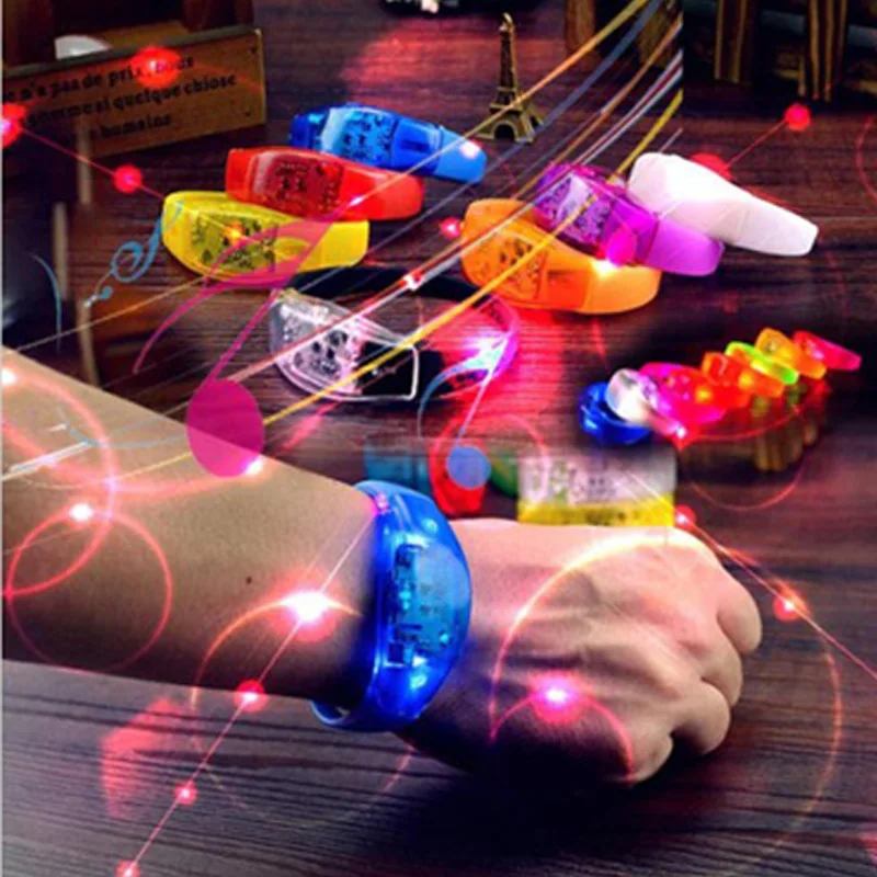 Neon Party Led Bracelet With Controller Led Party Led Bracelet Sound Activated Christmas Bracelet Glowing Bracelets Custom Logo