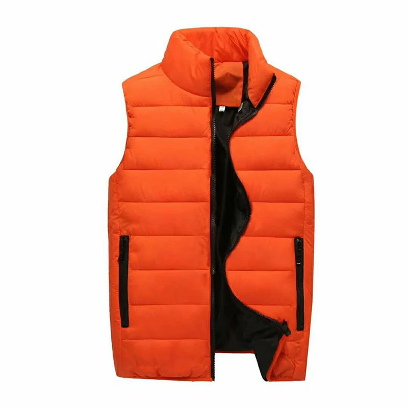 b 2024 New winter Autumn Sleeveless Jacket for Men Fashion Warm Male Winter Vest Light Plus Size Mens Down cotton Waistcoat