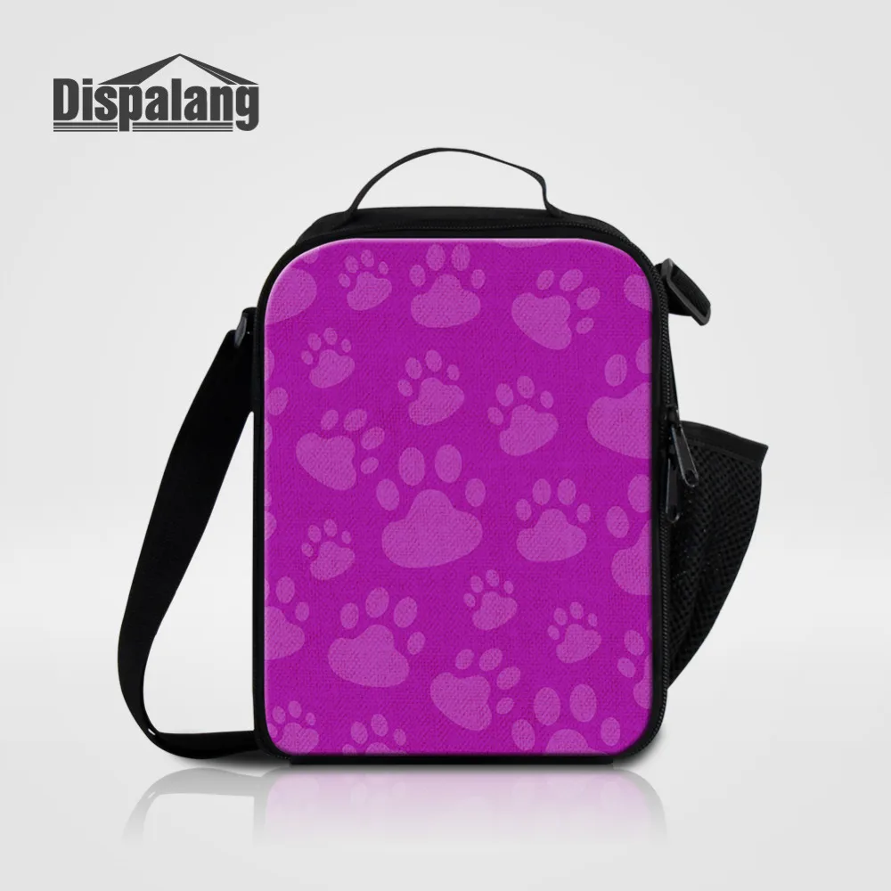 

Dispalang Women Portable Small Lunch Bag Cat Paw Print Insulated Cooler Bags Thermal Food Picnic Bags Kids Lunch Box Bag Tote