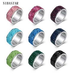 High Quality New arrival Fashion gift Charm Party New arrival rhinestone wedding jewelry Stainless Steel CZ Crystal Rings