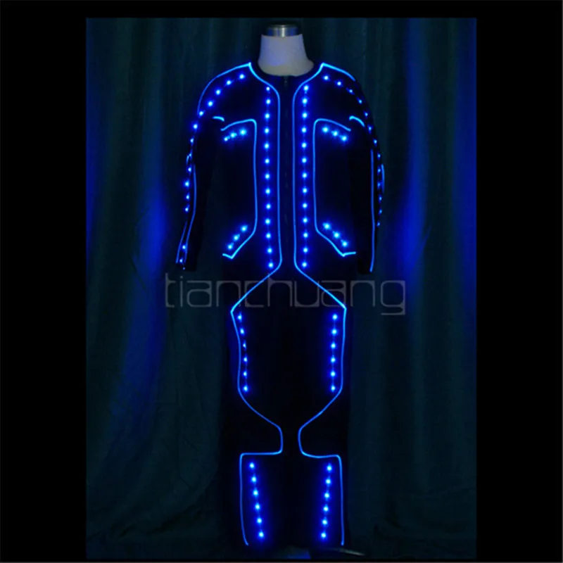 TC-165 Programmable ballroom dance led costumes robot men stage show wears dj full color party suit bar performance clothe model