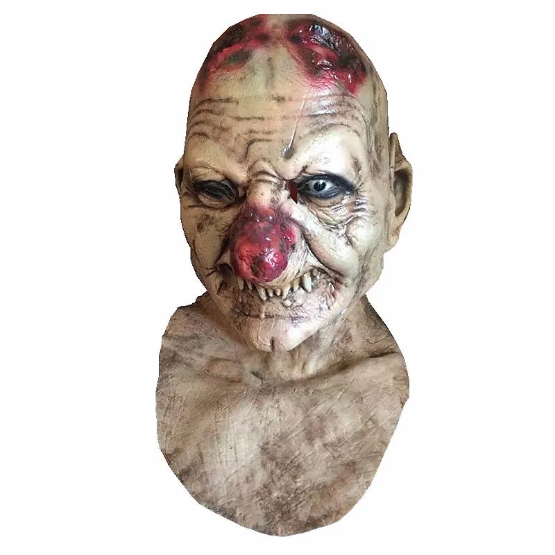 Top Grade Horror Zombie Latex Mask Realistic Scary Bloody Head Rubber Masks Full Face Halloween Masqueradde Party Cosplay Props