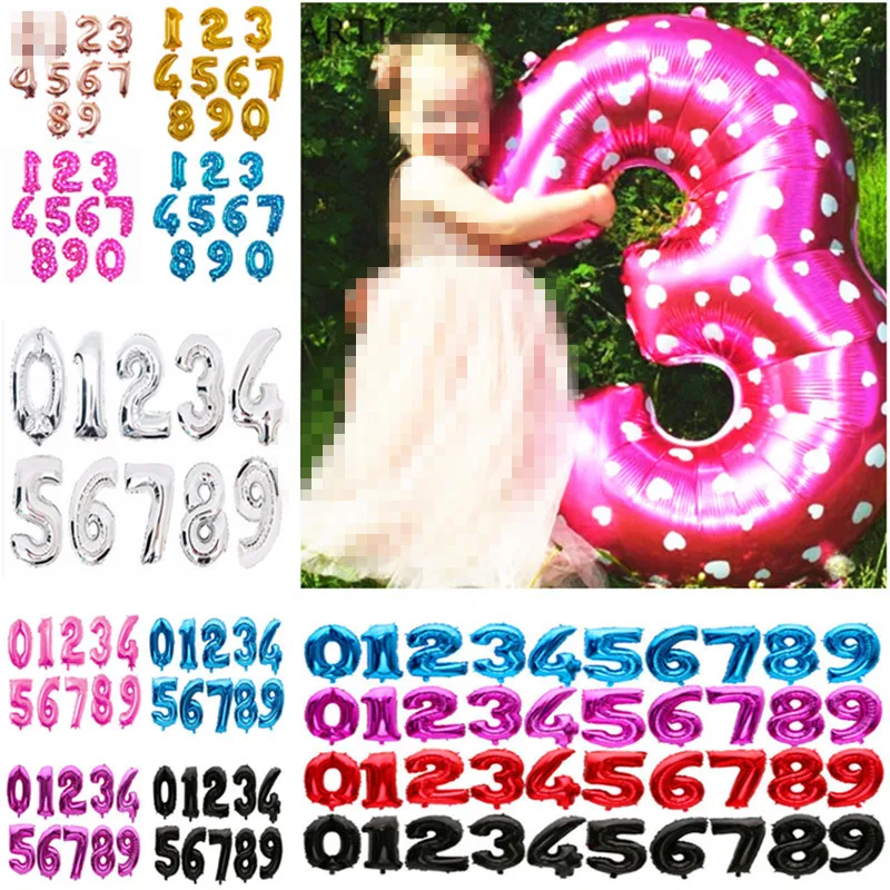 

40 Inch Number Balloons Large Pink Foil Balloons Balloon Helium Wedding Decorations Birthday Party Supplies Bachelorette Favors