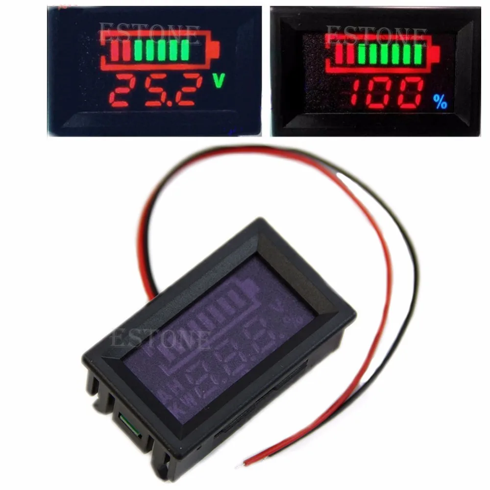 Free Shipping 12v Acid lead batteries indicator Battery capacity digital LED Tester voltmeter sendor check board