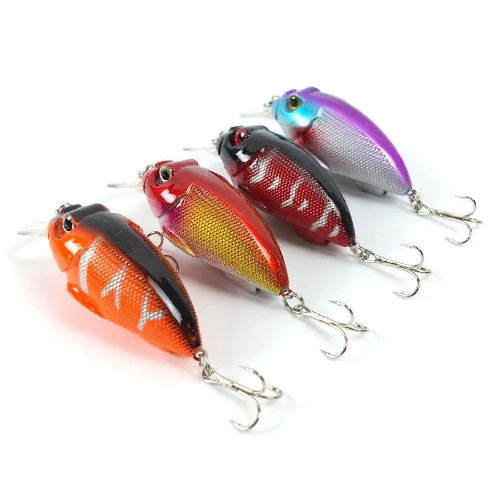 HiUmi 1Pc 3D Crank Lures 4 color 9.6g 7cm High Quality Fishing lure 6# Hook Diving Depth 0.6m-1.5m fishing tackle