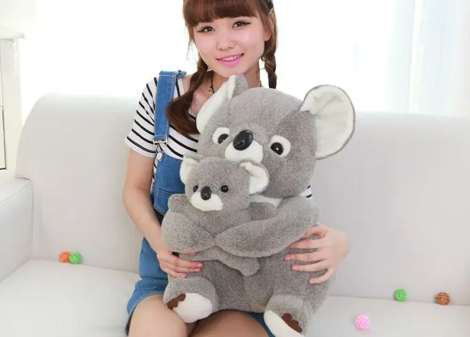 

big plush koala toy lovely stuffed gray koala monther&baby doll gift about 55cm