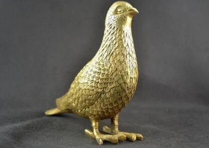 

Copper Brass CHINESE crafts Asian Elaborate Chinese Old collectibles Decorative hand carved dove statue