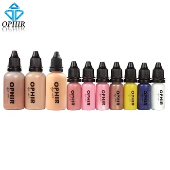 OPHIR 10 병 에어 브러시 메이크업 잉크 세트 3 색 에어 파운데이션 2x 에어 블러쉬 5x 에어 아이 섀도우 페이스 페인트 메이크업 살롱
