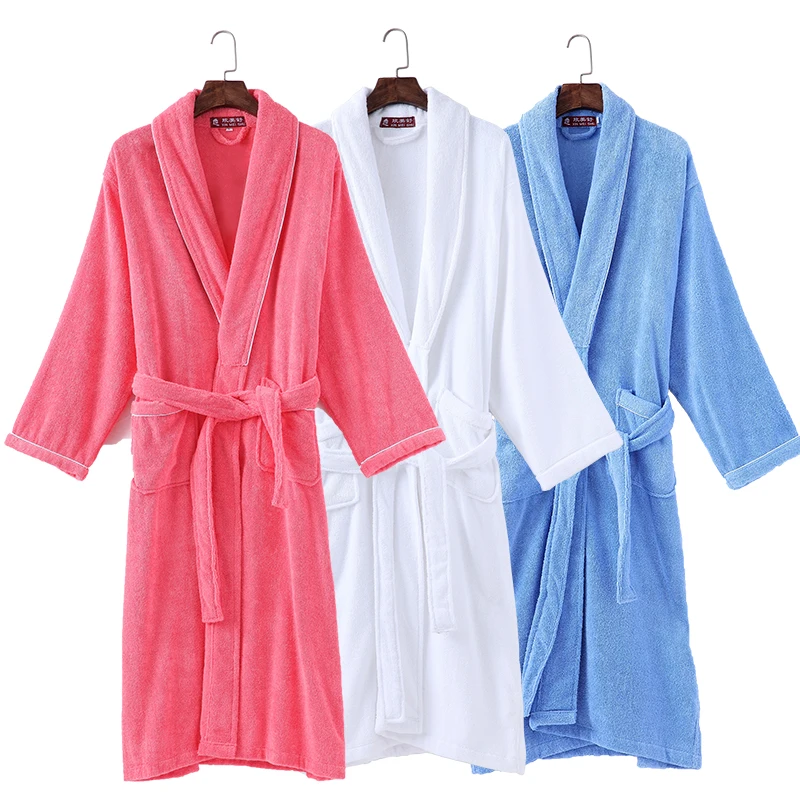 

Summer Bathrobes Men Hooded Lovers Warm Couple Sleepwear Robe Women Lady 100% Cotton Nightwear Robes Male Soft Bathrobe Winter