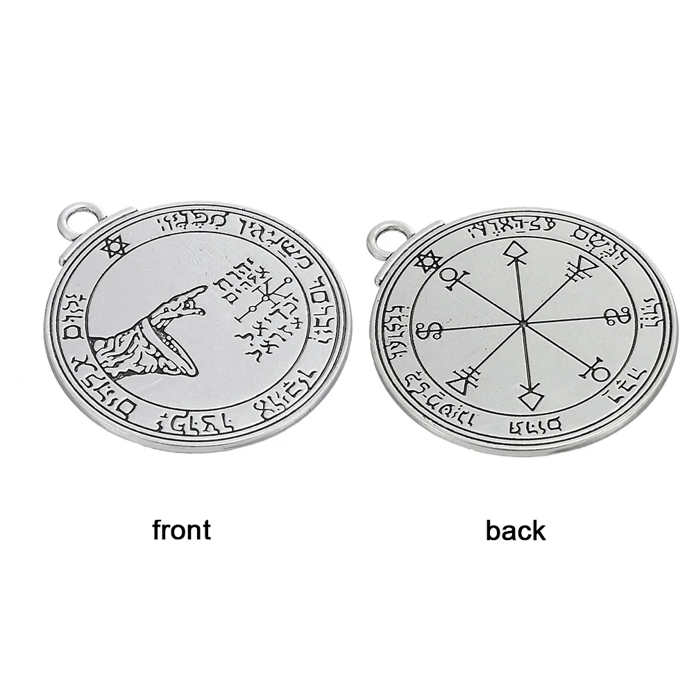 Teamer Double Sided Nordic Viking Charms for Jewelry Making Vintage Solomon Pentacle Seal Pendant for Necklace Men Amulet Wicca