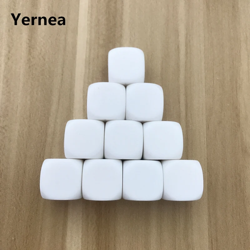 

5Pcs/Lot 20mm Blank Dice White Rounded Corner D6 Can Write White Blank Dice Creative Children Teching DIY Dice Set Yernea