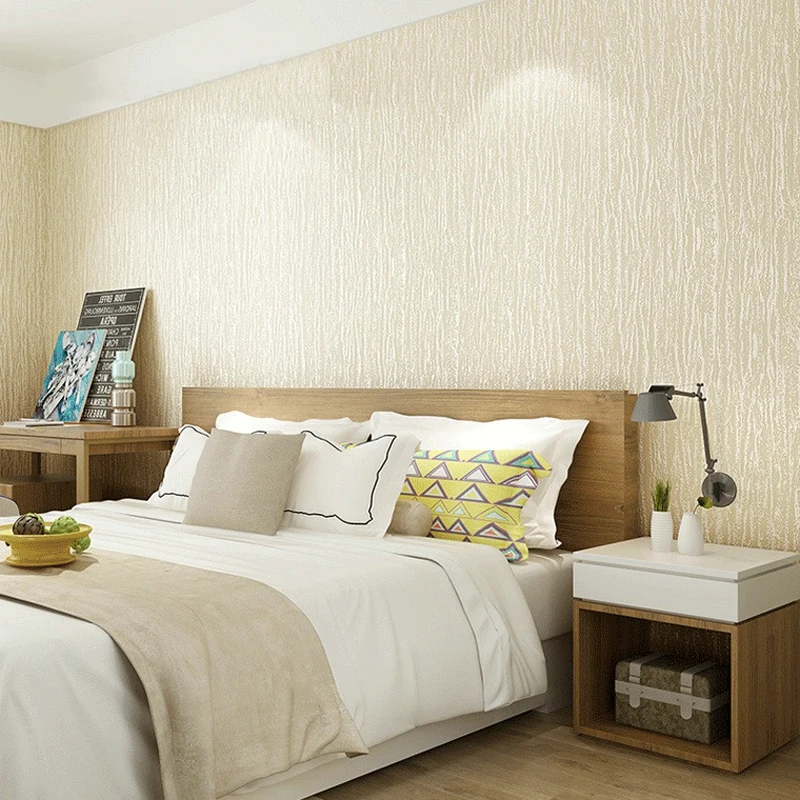 Solid Color 3D Embossed Textured Wallpaper Modern Flocking Non-woven Wall Paper Roll Living Room Wallpaper For Bedroom Walls