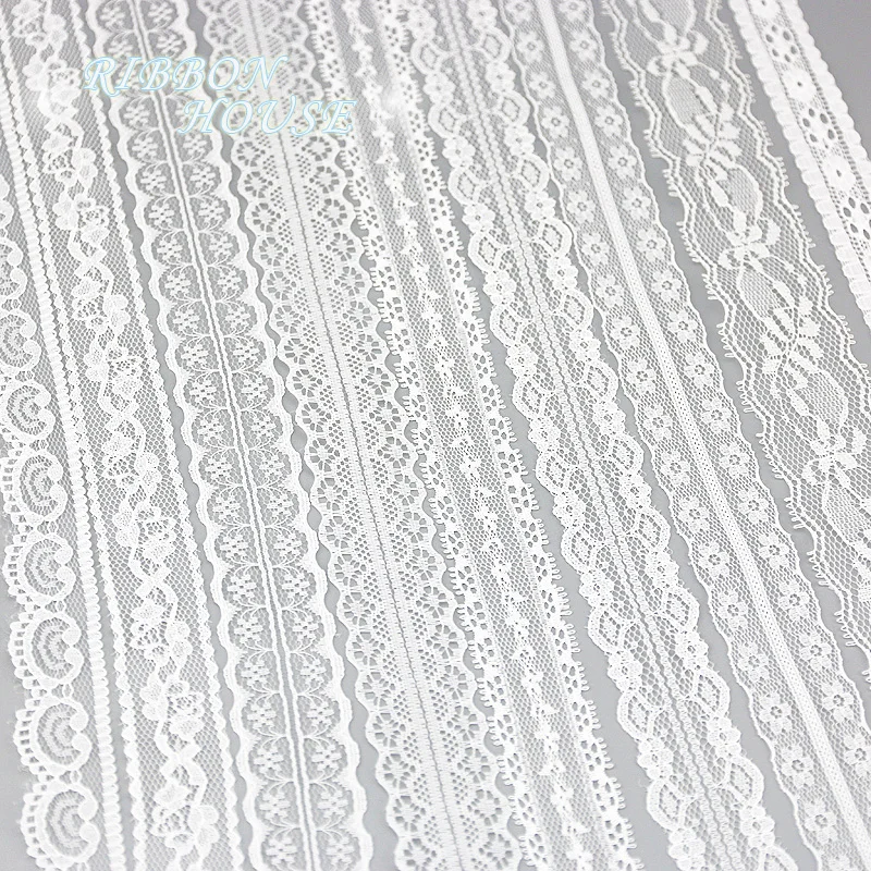 (5 yards/roll) white lace fabric Webbing Decoration packing Material roll wholesale