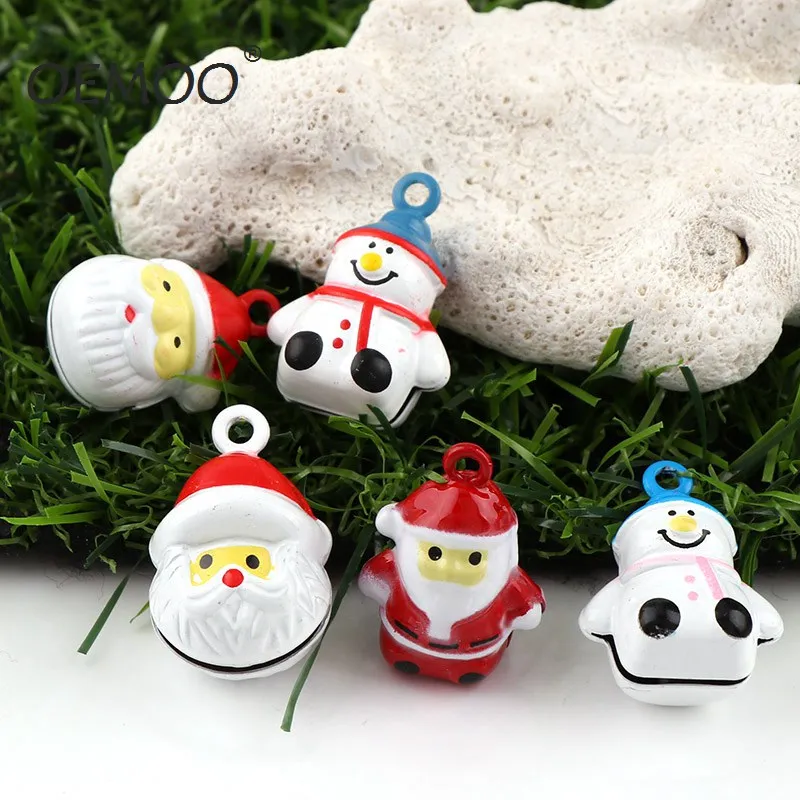 Mix 2PC święty mikołaj Jingle Bells luźne koraliki festiwal PartyDecoration/ozdoby choinkowe/dzwonek dla zwierząt domowych/DIY akcesoria rzemieślnicze