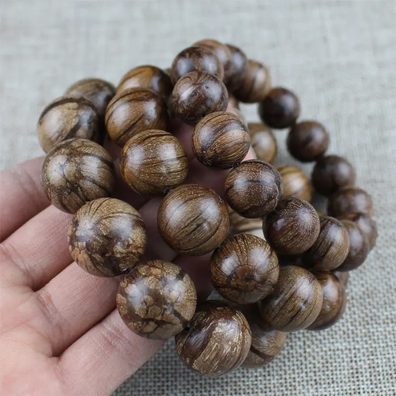 Buddhist Tibetan Prayer Beads Bracelet Bangle Wrist Ornament Natural Wood Buddha Beads Men Jewelry Religion Charm Buddhist Tibet