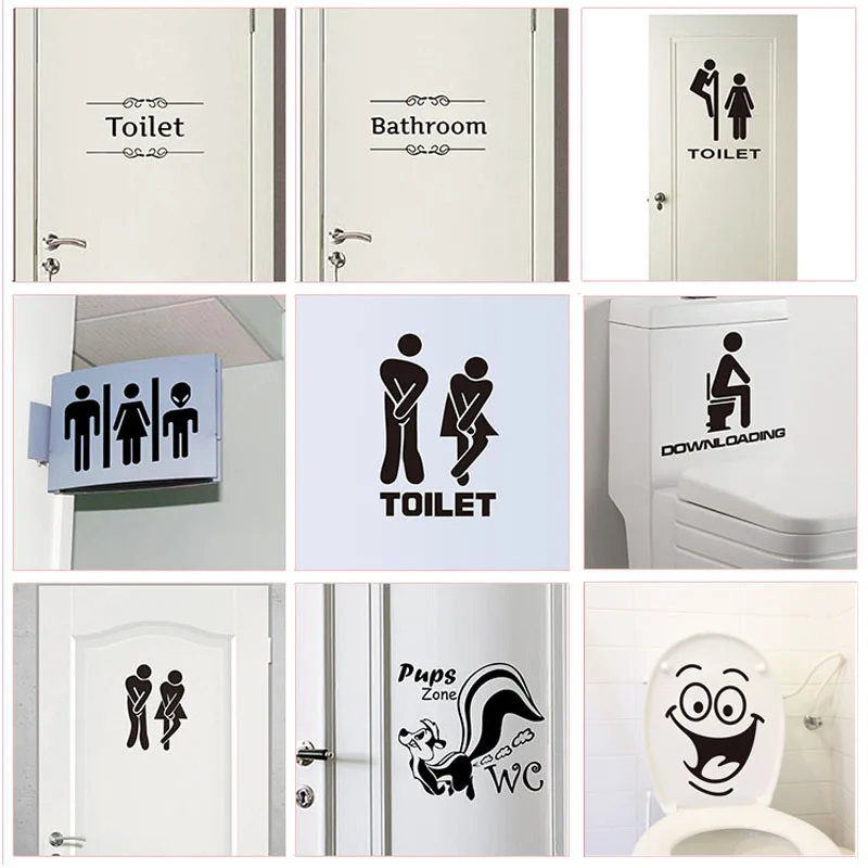Waterproof Toilet Stickers Bathroom Decoration Wall Decal Decoration Diy Vinyl Art Creative Home Decor Posters