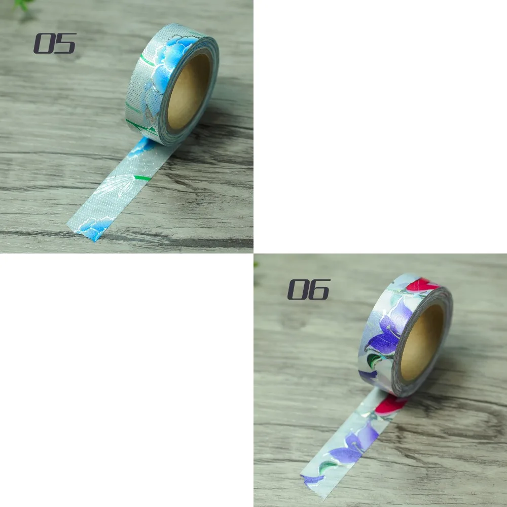 15mm*10m  high quality  washi paper  tape/Color various foil flower  masking  japan  washi tape