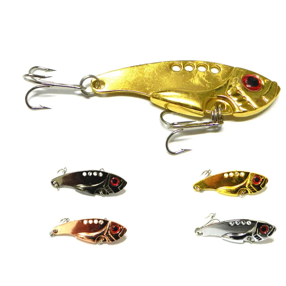 100Pcs Metal VIB Lures 5.5cm/11g Vibrations Spoon Lure Fishing Lure bait Bass VIB bait artificial bait cicada lure vibe baits